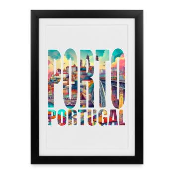 Porto Portugal - Affiche encadrée (27 × 37 cm) - noir - Devant