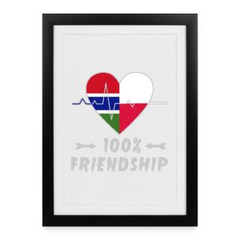 100 % amitié entre la Gambie et la Pologne - Affiche encadrée (27 × 37 cm) - noir - Devant