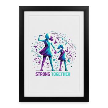 Mère Et Fille Ensemble Géométrie Forte Gesche - Affiche encadrée (27 × 37 cm) - noir - Devant