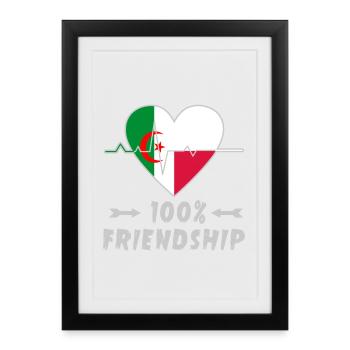 Algeria and Poland 100% friendship - Framed poster (27 × 37 cm) - black - Front