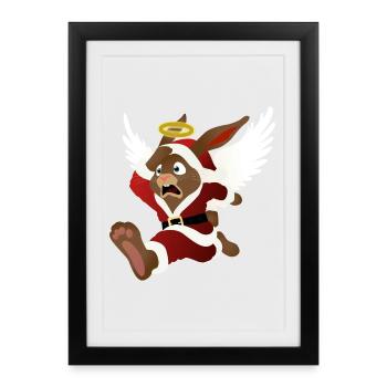 L’aide du Père Noël - le lapin de Pâques - Affiche encadrée (27 × 37 cm) - noir - Devant