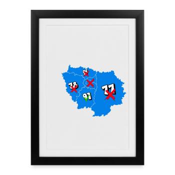 Région île de france - Affiche encadrée (27 × 37 cm) - noir - Devant