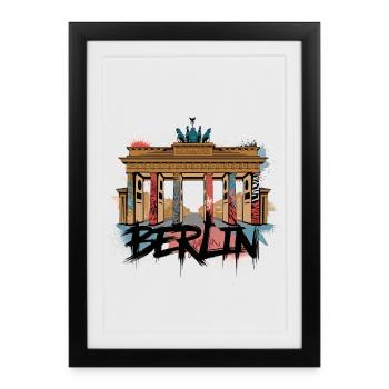 Urban Berlin Style – Brandenburg Gate - Framed poster (27 × 37 cm) - black - Front