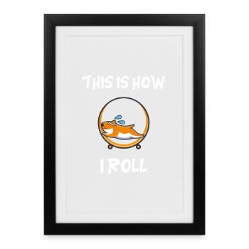 Hamster Jogging Course Joggers Roue de Hamster - Affiche encadrée (27 × 37 cm) - noir - Devant