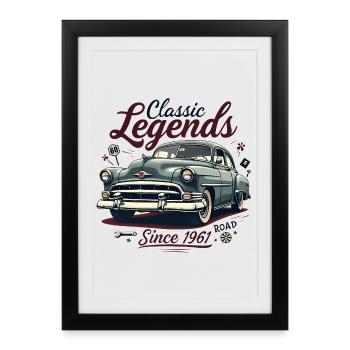 Classic Car Legends – Retro-Vintage Style - Framed poster (27 × 37 cm) - black - Front