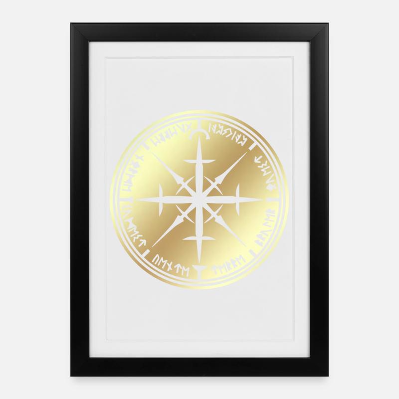 Compass rose - Framed poster (27 × 37 cm) - black