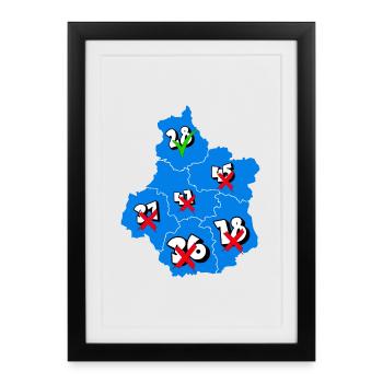 Région centre - Affiche encadrée (27 × 37 cm) - noir - Devant
