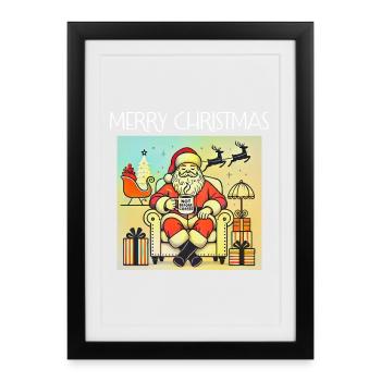 MERRY CHRISTMAS - Affiche encadrée (27 × 37 cm) - noir - Devant