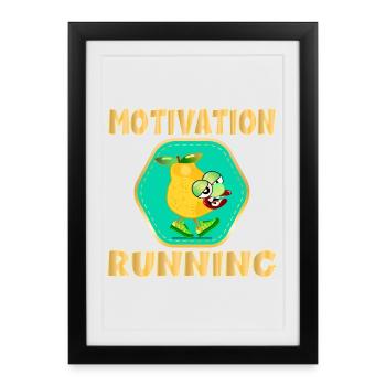 DRÔLE DE MOTIVATION POIRE DE COURSE - Affiche encadrée (27 × 37 cm) - noir - Devant