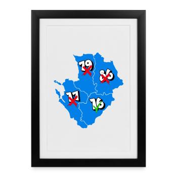 Région Poitou-Charentes - Affiche encadrée (27 × 37 cm) - noir - Devant