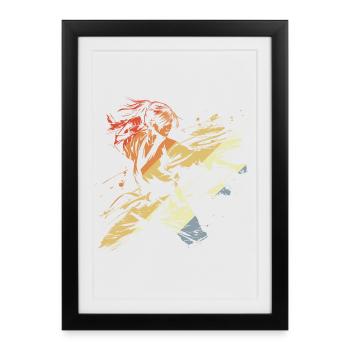 Karatéka Féminine Rétro - Affiche encadrée (27 × 37 cm) - noir - Devant