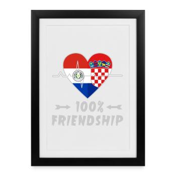 Paraguay and Croatia 100% friendship - Framed poster (27 × 37 cm) - black - Front