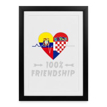Ecuador and Croatia 100% friendship - Framed poster (27 × 37 cm) - black - Front