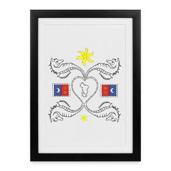 Mayotte - Affiche encadrée (27 × 37 cm) - noir - Devant