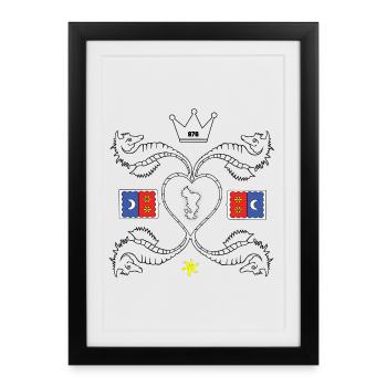 T SHIRT 976 Mayotte - Affiche encadrée (27 × 37 cm) - noir - Devant