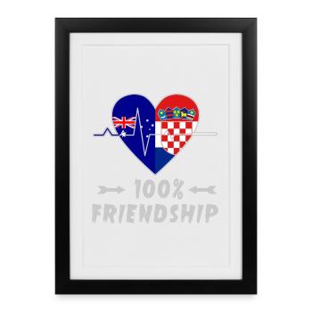 L'Australie et la Croatie : amitié à 100 % - Affiche encadrée (27 × 37 cm) - noir - Devant