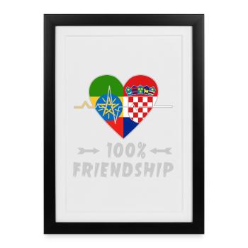 100 % amitié entre l'Éthiopie et la Croatie - Affiche encadrée (27 × 37 cm) - noir - Devant