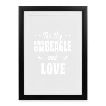 Ce design beagle pour garçon - Affiche encadrée (27 × 37 cm) - noir - Devant