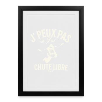 Humour Liberté Parachutiste Illustration - Affiche encadrée (27 × 37 cm) - noir - Devant