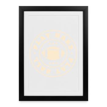 Football Spirit: Play Hard - Affiche encadrée (27 × 37 cm) - noir - Devant