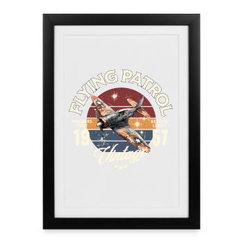 Vintage Patriot Aviator - Framed poster (27 × 37 cm) - black - Front