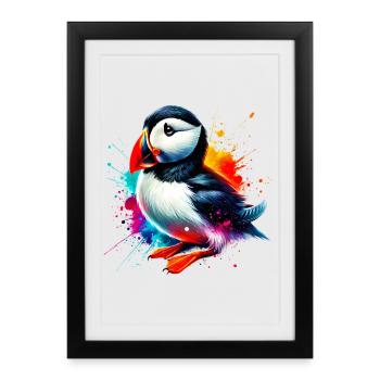Puffin - Framed poster (27 × 37 cm) - black - Front