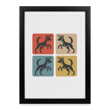 Jack Russell Terrier Design - Framed poster (27 × 37 cm) - black - Front