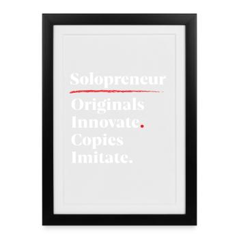 Les originaux innovent. Les copies imitent. [Blanc] - Affiche encadrée (27 × 37 cm) - noir - Devant