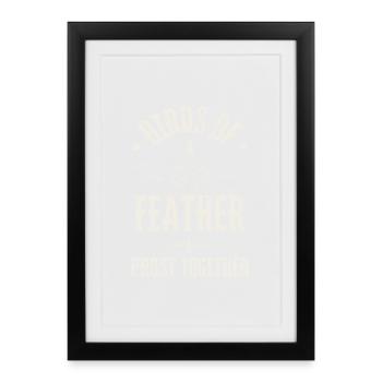 Birds of a Feather Prost Together – Motif de la bière - Affiche encadrée (27 × 37 cm) - noir - Devant