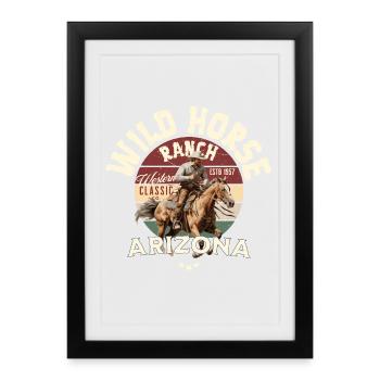 Western Cowboy Ride Arizona - Framed poster (27 × 37 cm) - black - Front