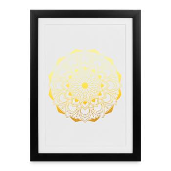 Mandala doré - Affiche encadrée (27 × 37 cm) - noir - Devant