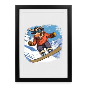 Bulls Snowboard - Affiche encadrée (27 × 37 cm) - noir - Devant