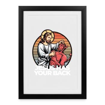 Jésus vous soutient comme une source d’inspiration - Affiche encadrée (27 × 37 cm) - noir - Devant