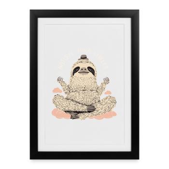 Zen Sloth – Cool Chill Motif - Framed poster (27 × 37 cm) - black - Front