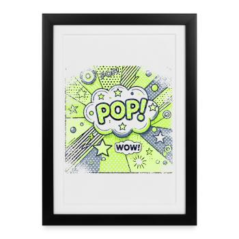 Pop Art VERT - Affiche encadrée (27 × 37 cm) - noir - Devant
