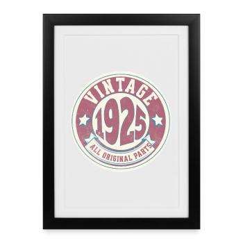 Design Vintage 1925 Logo Retro Style - Affiche encadrée (27 × 37 cm) - noir - Devant
