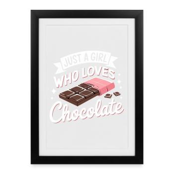 Juste une fille qui aime le chocolat - Affiche encadrée (27 × 37 cm) - noir - Devant
