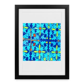 Blue ceramic - Framed poster (27 × 37 cm) - black - Front