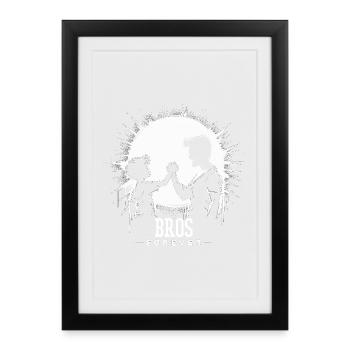 Père et fils frères Forever Gift FaustVate - Affiche encadrée (27 × 37 cm) - noir - Devant