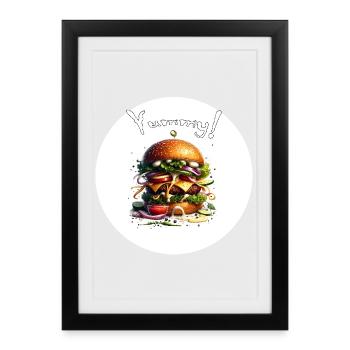 L’art du hamburger délicieux - Affiche encadrée (27 × 37 cm) - noir - Devant