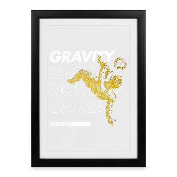 Gravity-free overhead kick – football fever - Framed poster (27 × 37 cm) - black - Front