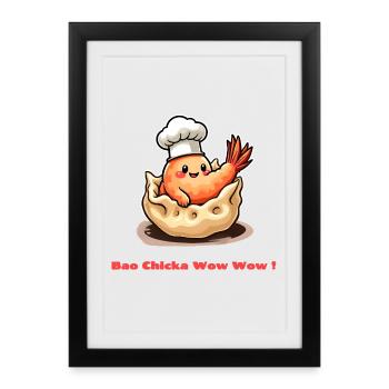 Shrimp Dumpling – Bao Chicka Wow Wow! - Framed poster (27 × 37 cm) - black - Front