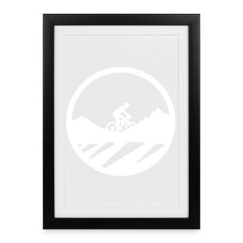 Graphismes de VTT - Affiche encadrée (27 × 37 cm) - noir - Devant
