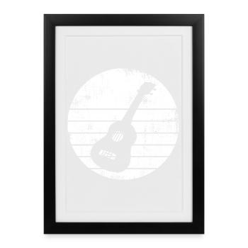 Ukulele Drawing - Framed poster (27 × 37 cm) - black - Front