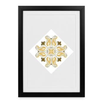 oriental pattern morocco brown tones - Framed poster (27 × 37 cm) - black - Front