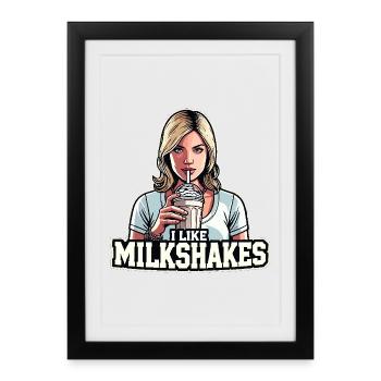 Milkshake Blonde Woman Blonde Gift - Framed poster (27 × 37 cm) - black - Front