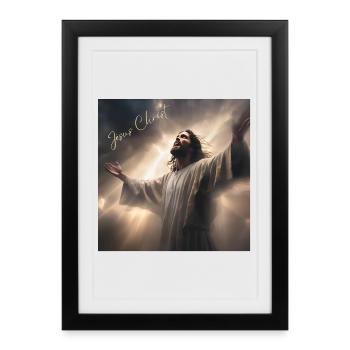 Jesus Christ, Catholic, Religious - Framed poster (27 × 37 cm) - black - Front