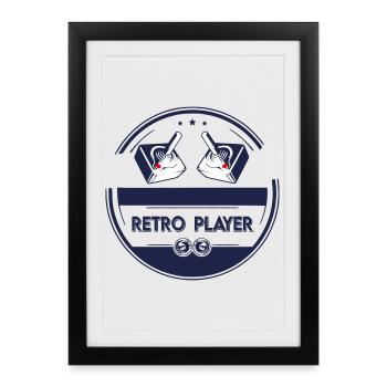 Retro player - Framed poster (27 × 37 cm) - black - Front