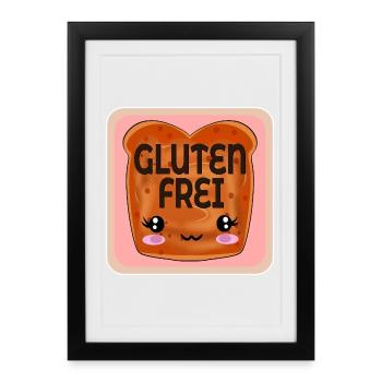 GLUTENUNVERTRÄGLICHKEIT GLUTENFREI ZÖLIAKIE - Gerahmtes Poster (27 × 37 cm) - Schwarz - Vorne