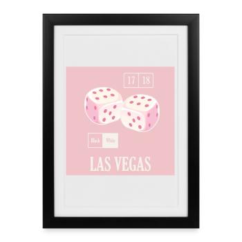 Dés du casino de Las Vegas - Affiche encadrée (27 × 37 cm) - noir - Devant